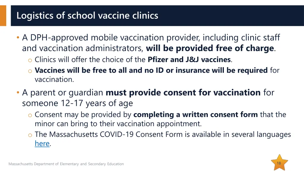 logistics of school vaccine clinics