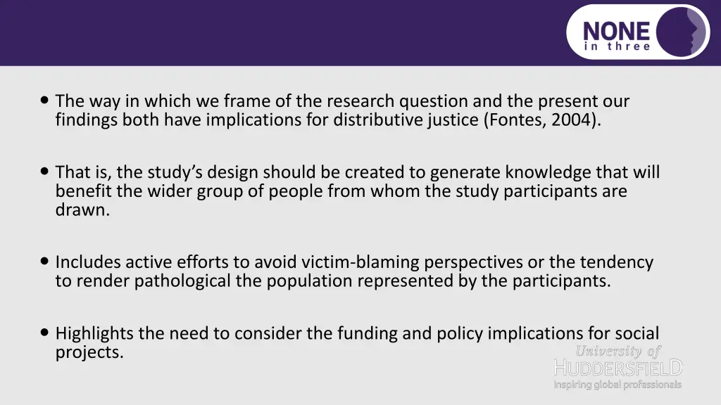 the way in which we frame of the research
