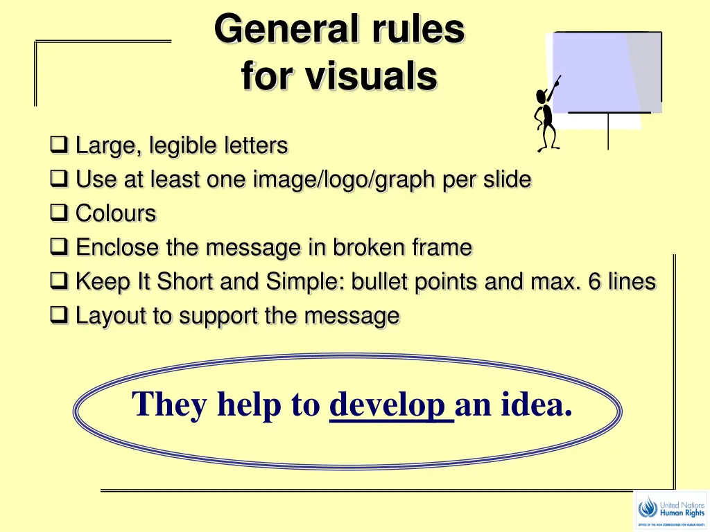 general rules for visuals