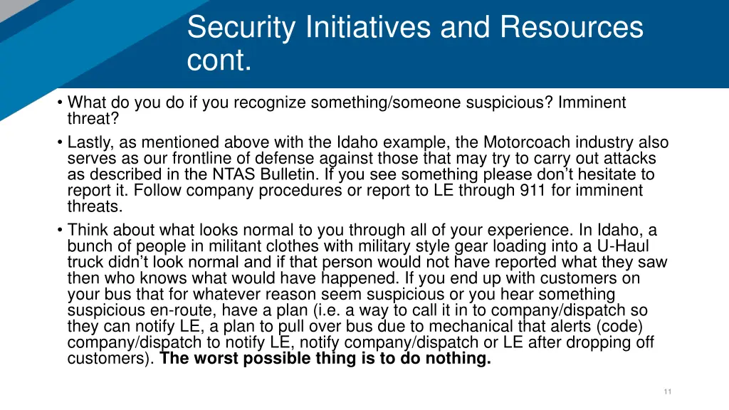security initiatives and resources cont