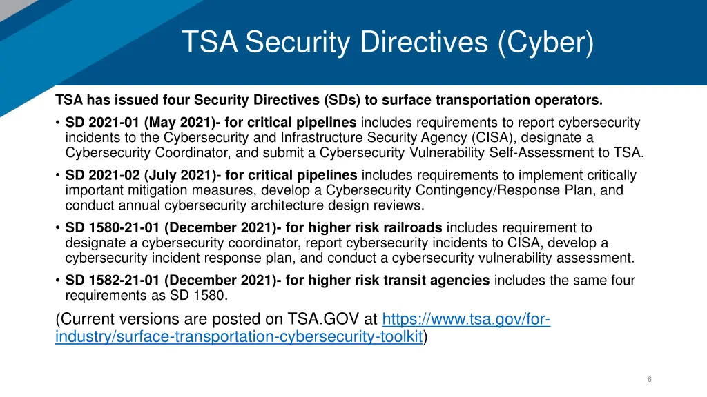 tsa security directives cyber