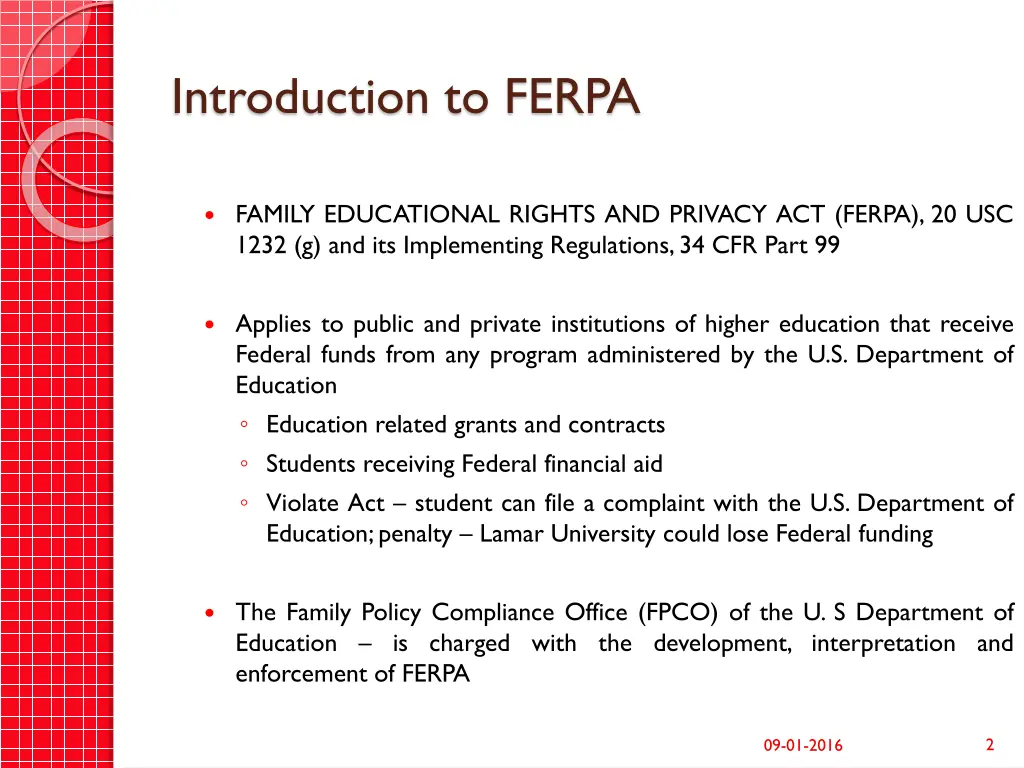 introduction to ferpa