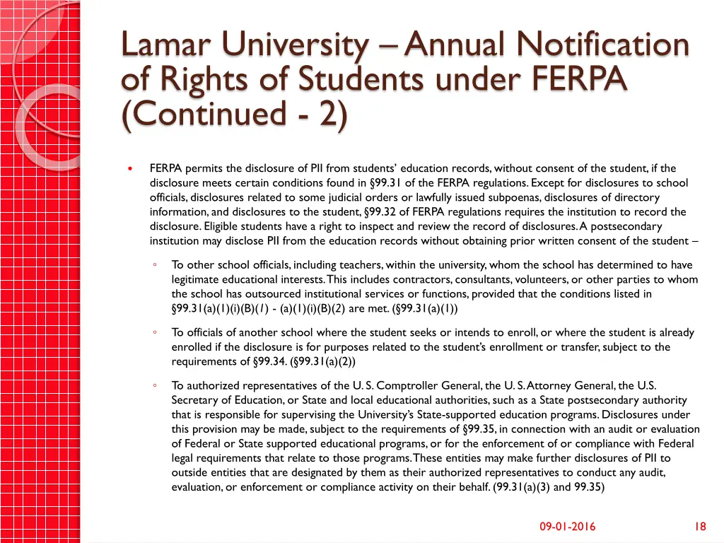 lamar university annual notification of rights 2