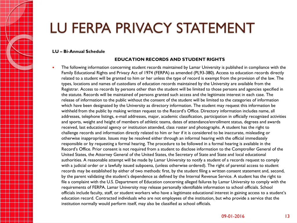 lu ferpa privacy statement