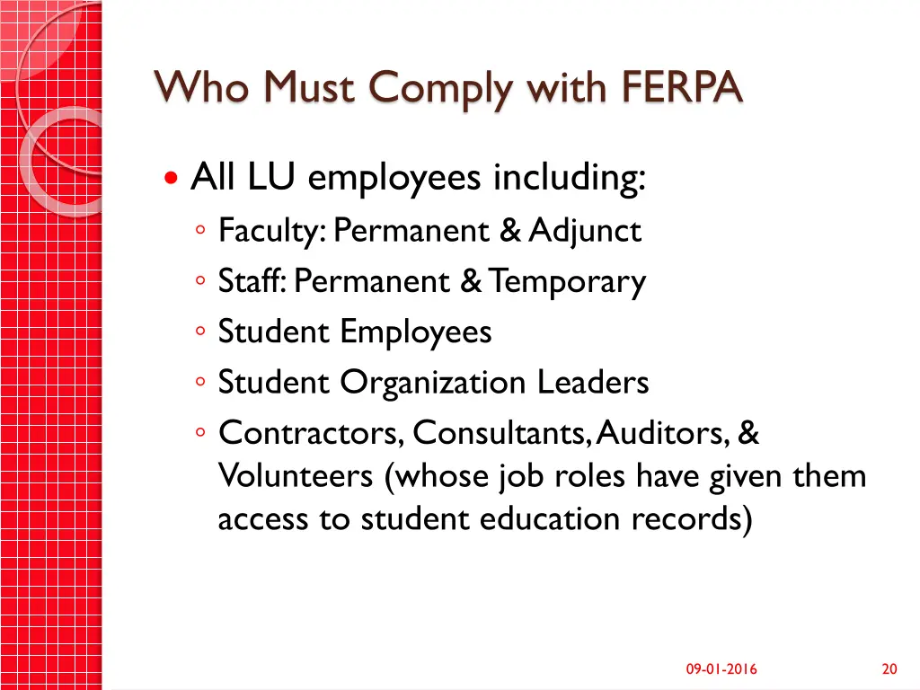 who must comply with ferpa