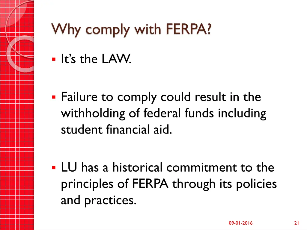 why comply with ferpa