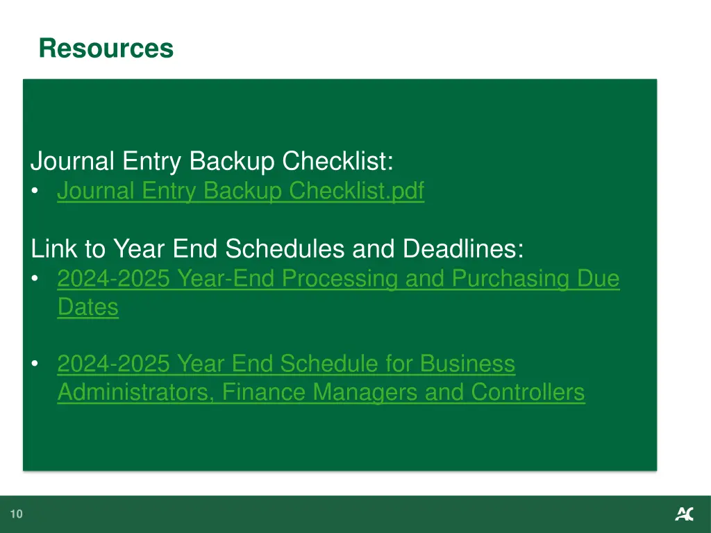 resources