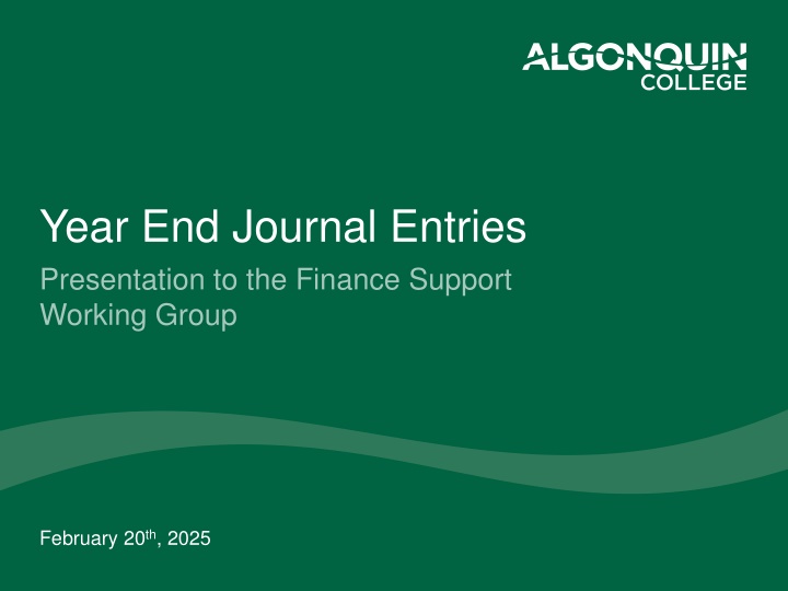 year end journal entries presentation