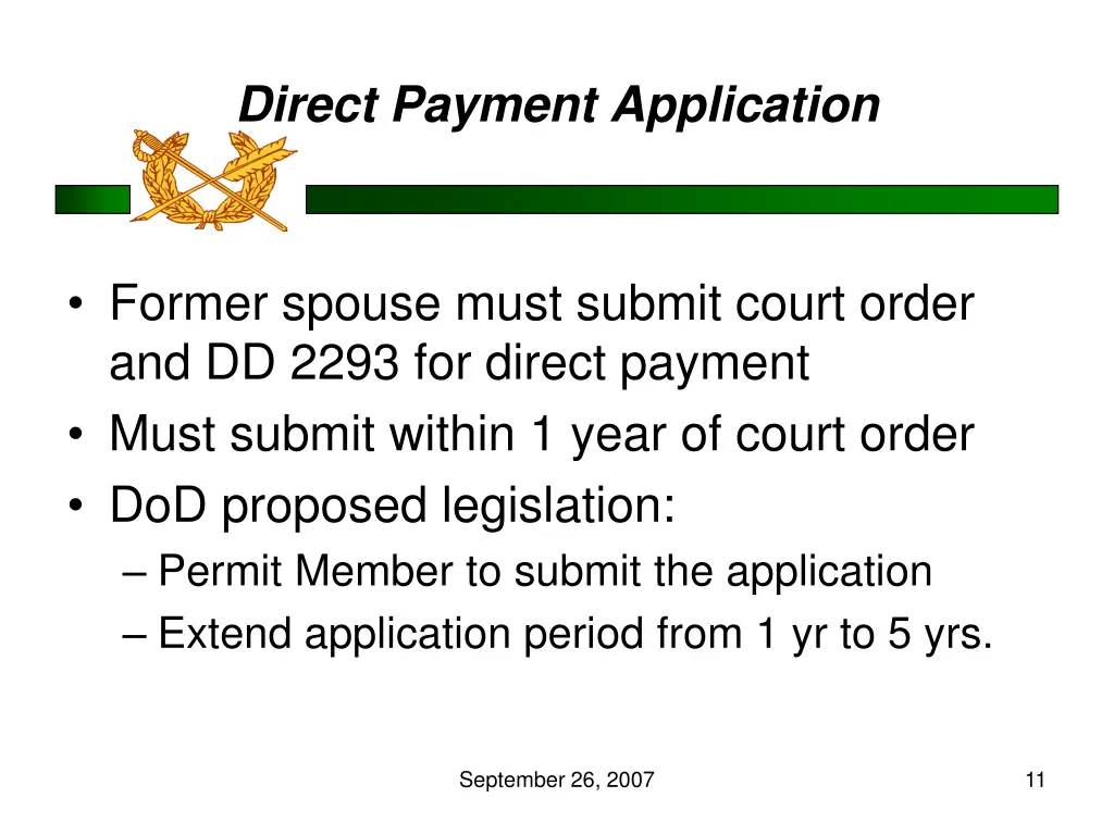 direct payment application