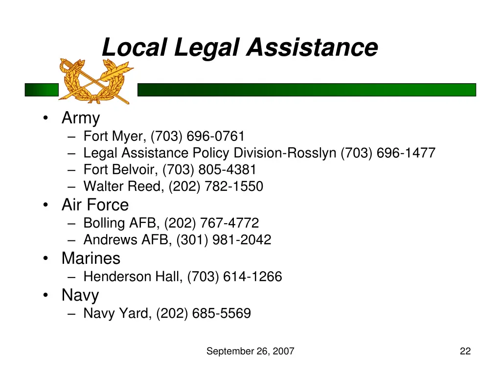 local legal assistance