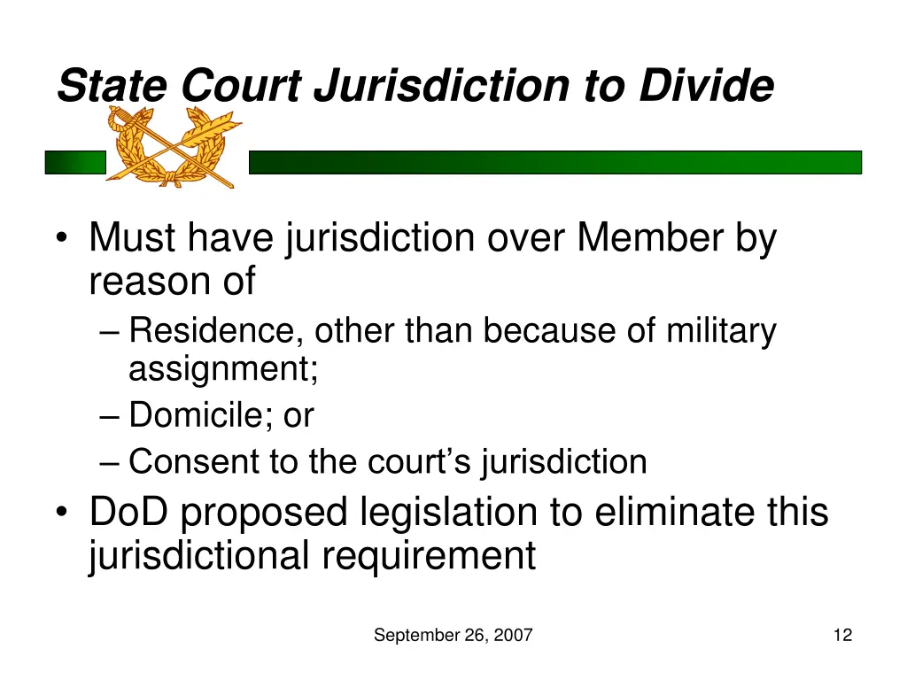 state court jurisdiction to divide