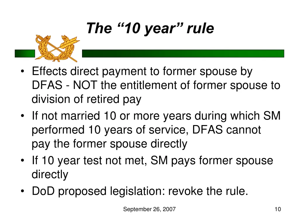 the 10 year rule