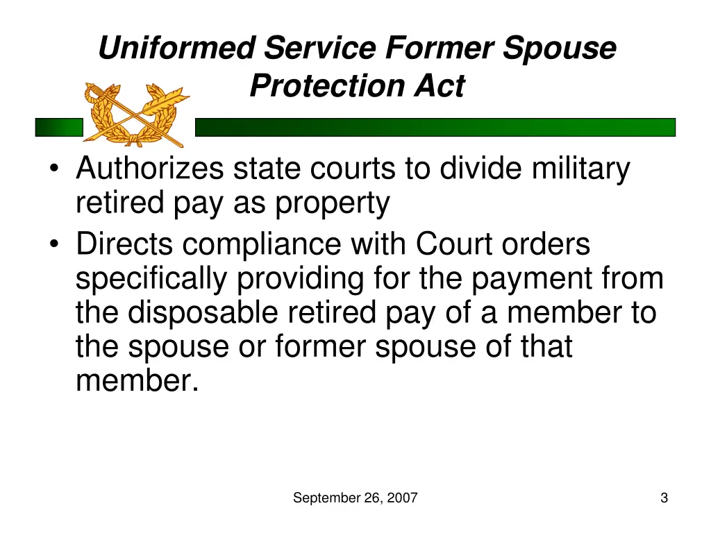 uniformed service former spouse protection act