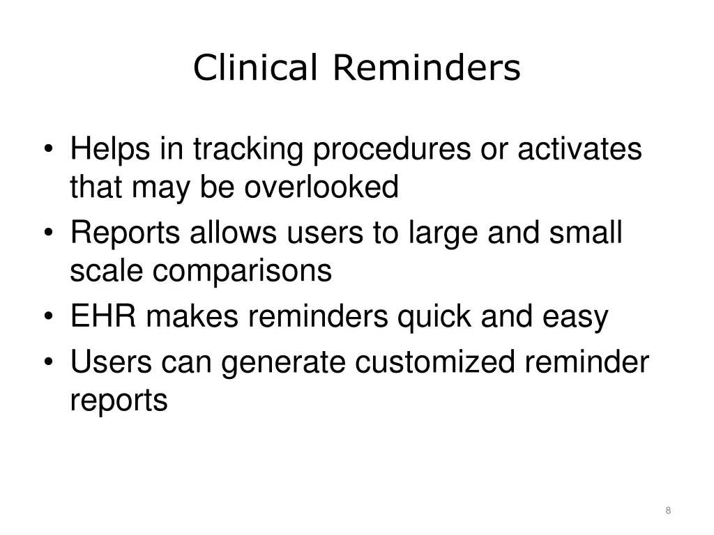 clinical reminders