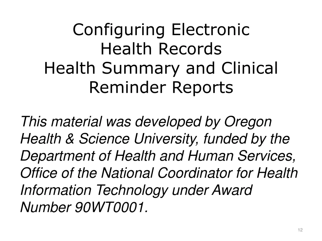 configuring electronic health records health