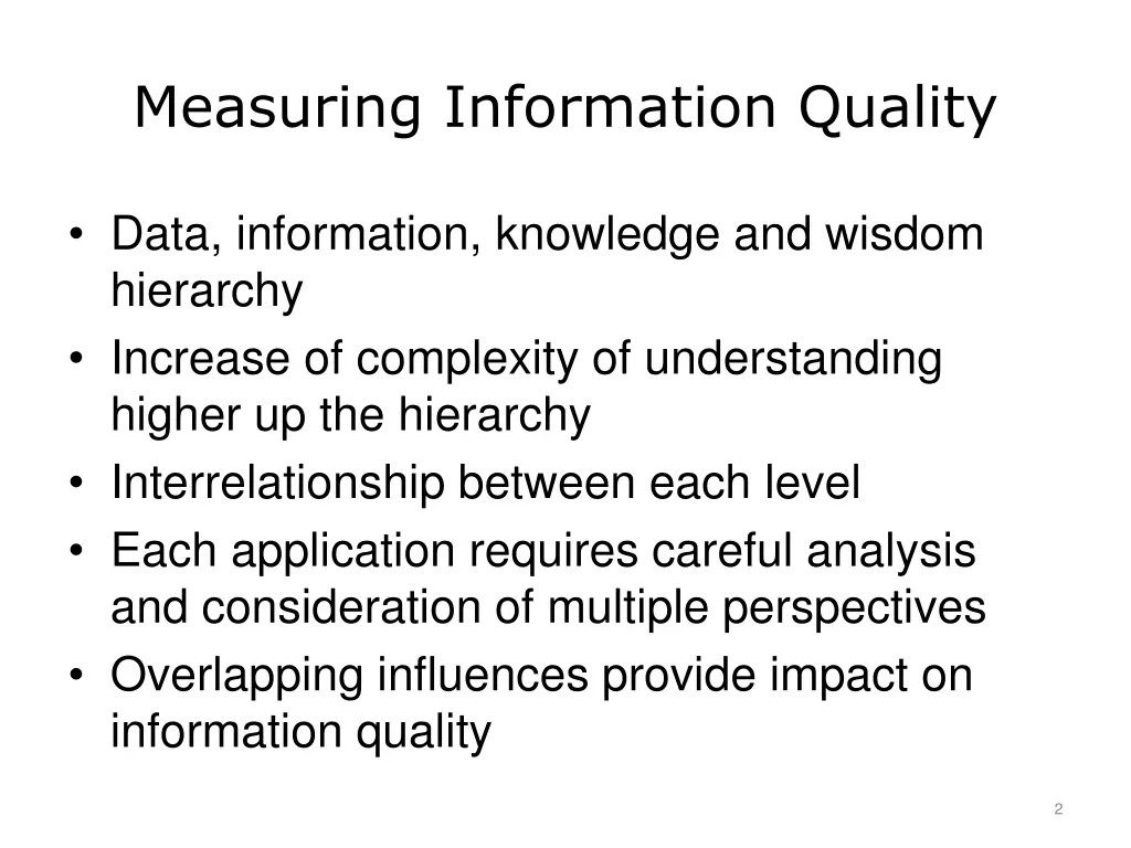 measuring information quality