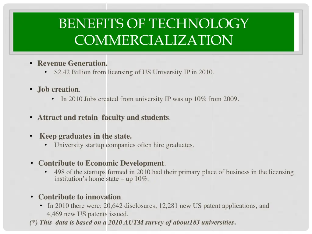 benefits of technology commercialization