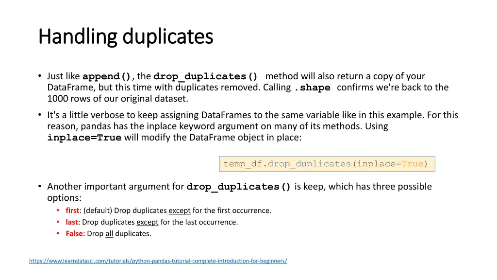handling duplicates handling duplicates 1