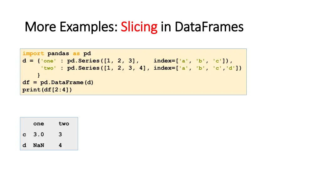 more examples more examples slicing