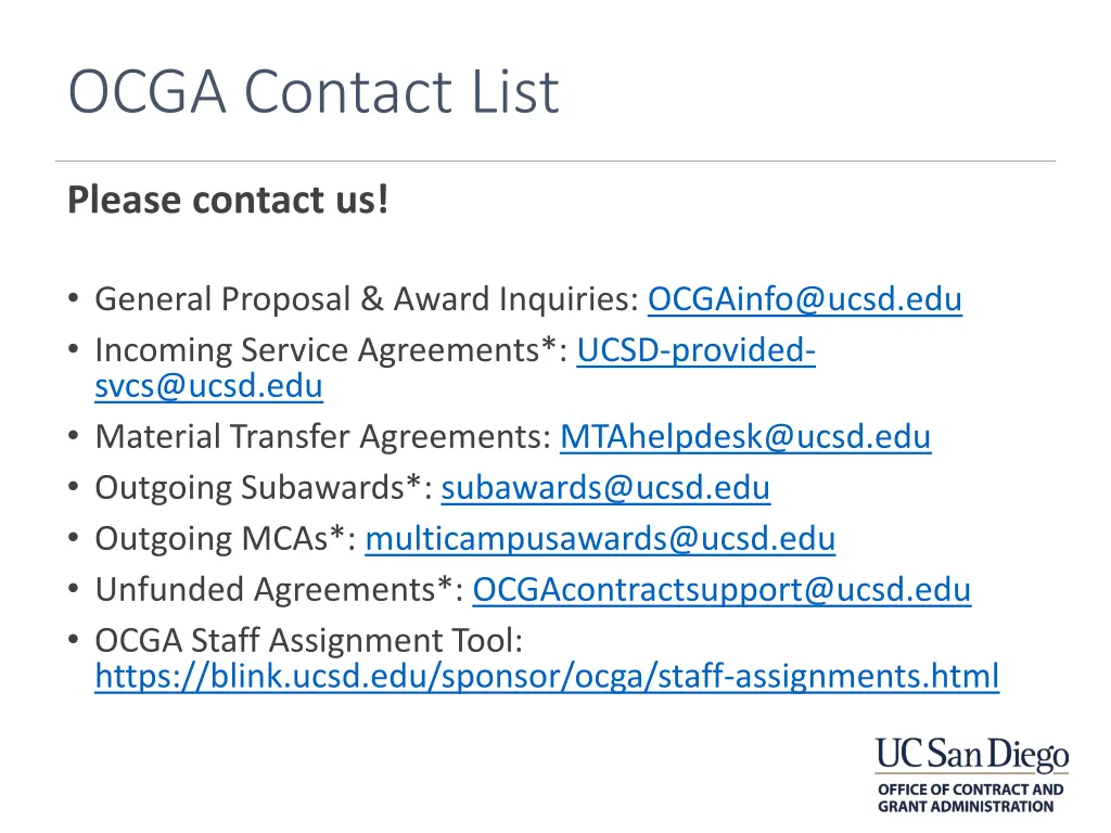 ocga contact list