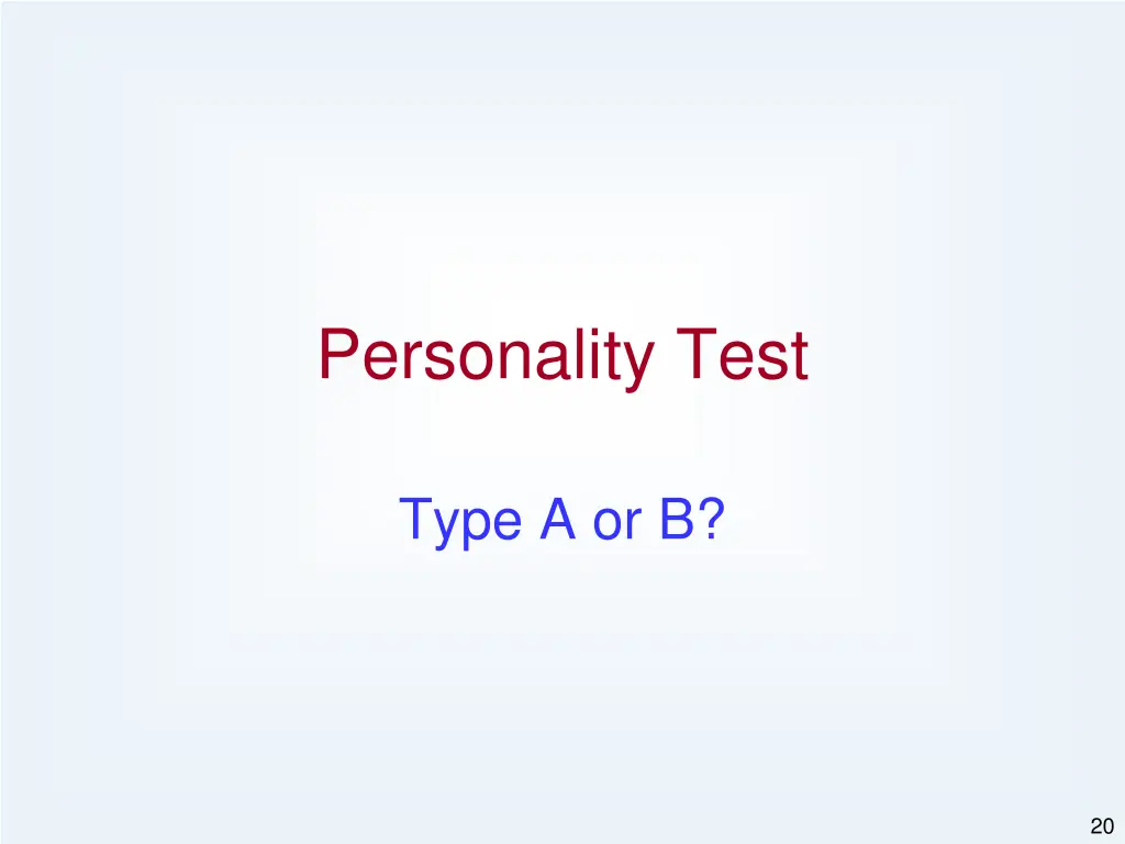 personality test
