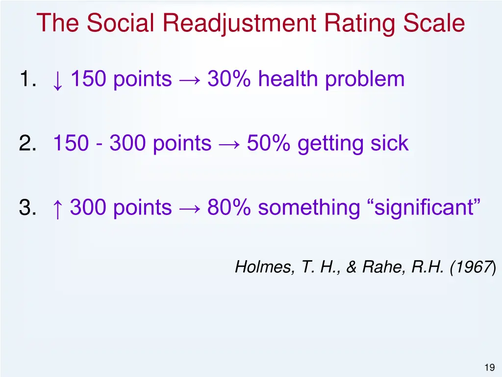 the social readjustment rating scale
