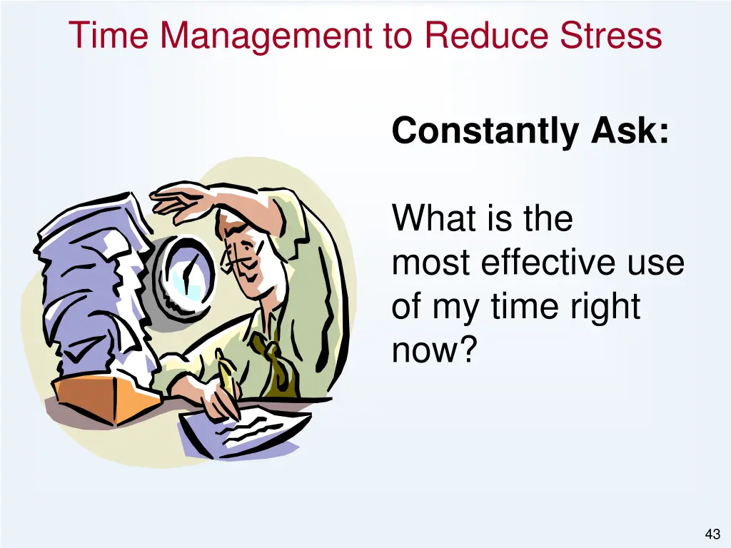 time management to reduce stress