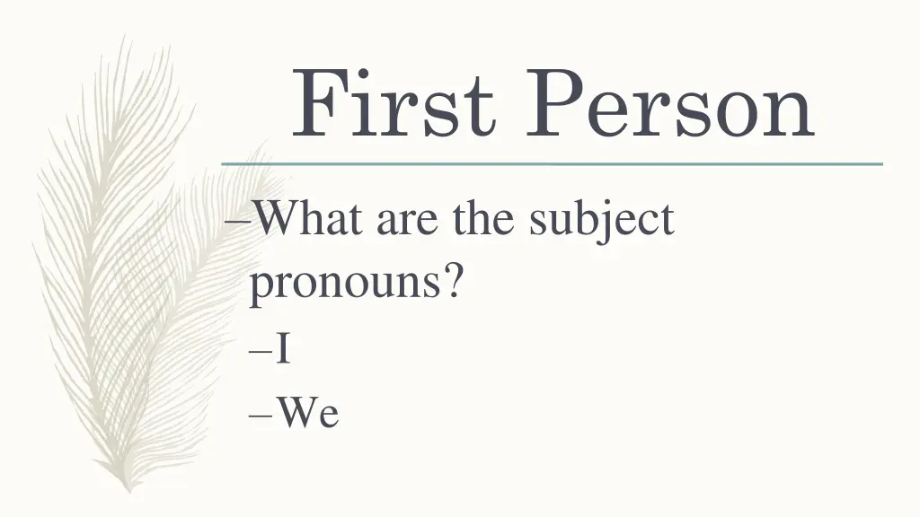 first person