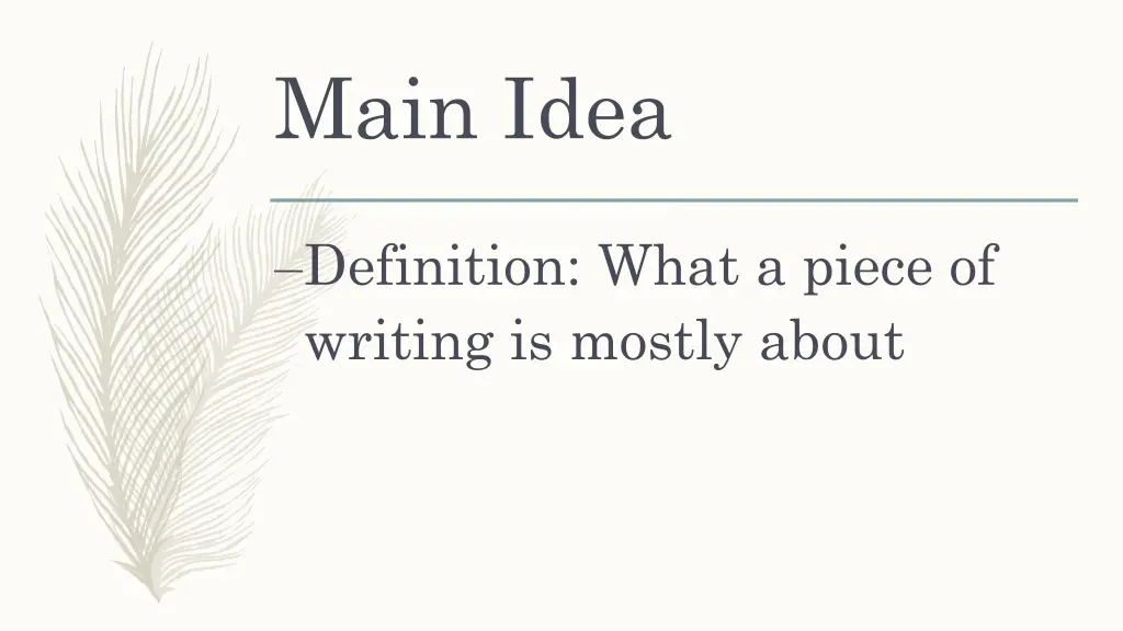main idea