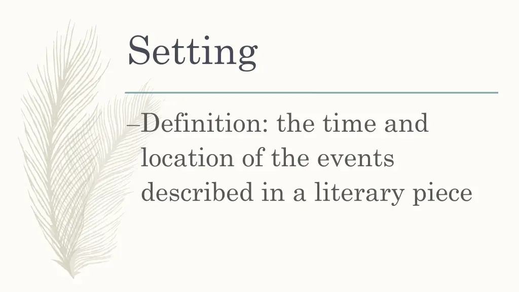 setting