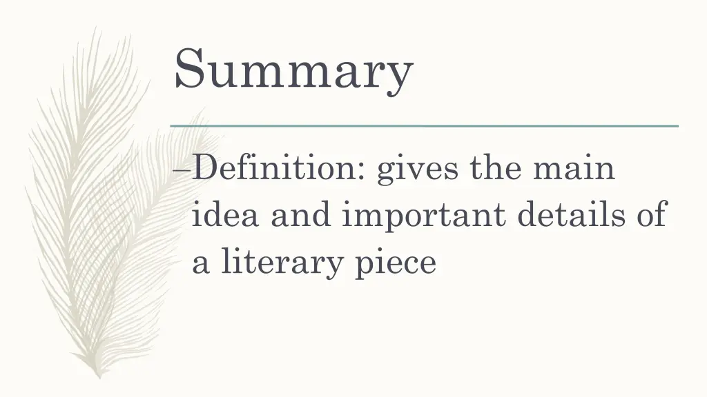 summary