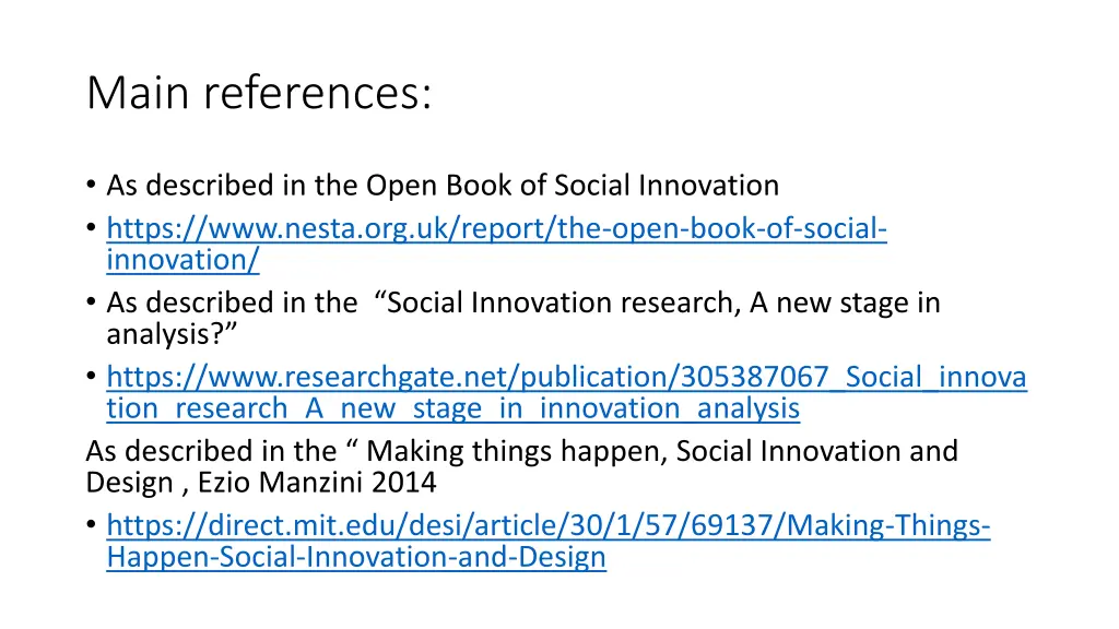 main references