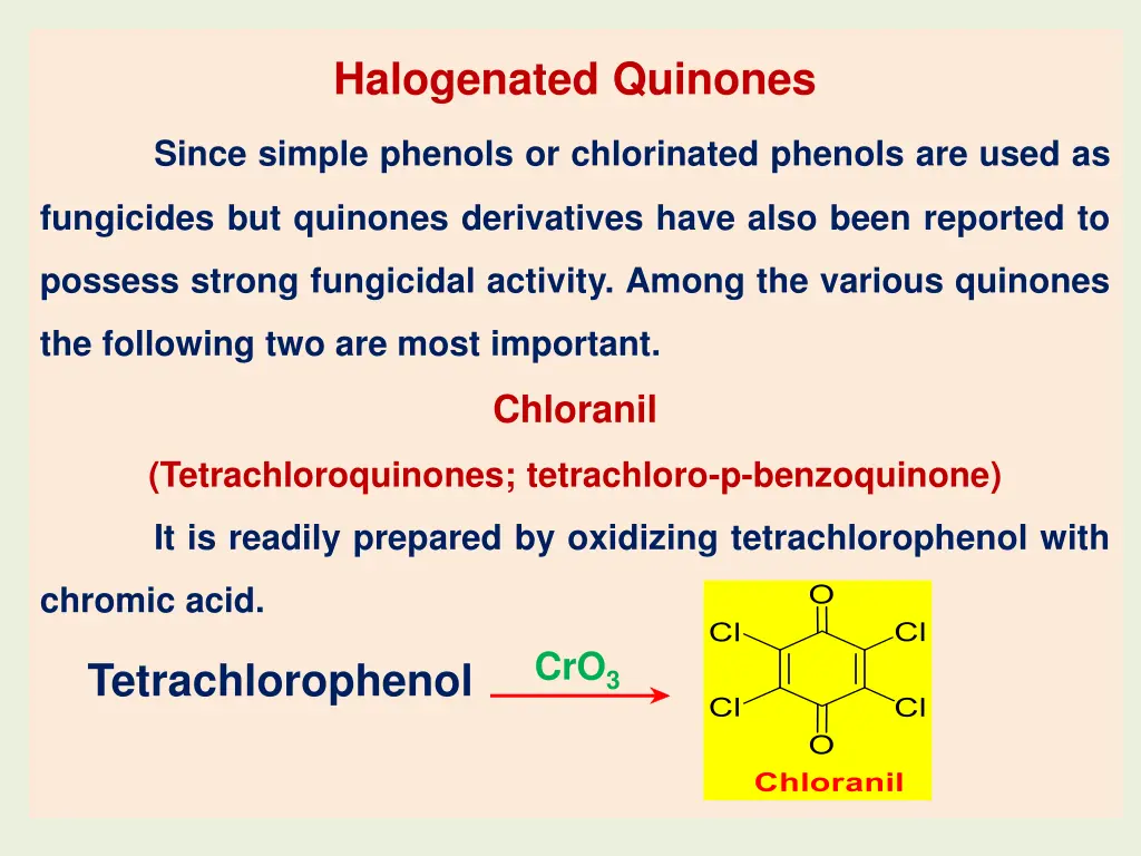 halogenated quinones