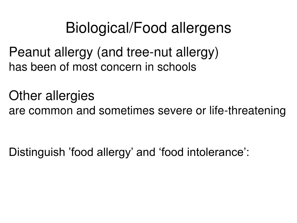 biological food allergens