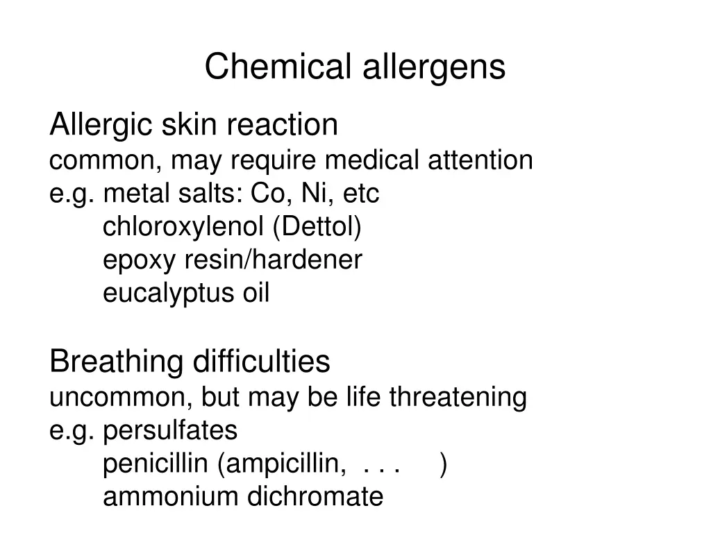 chemical allergens
