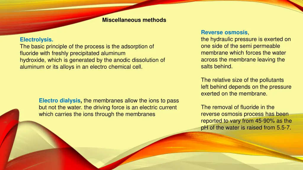 miscellaneous methods