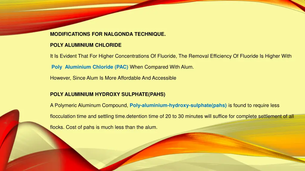 modifications for nalgonda technique