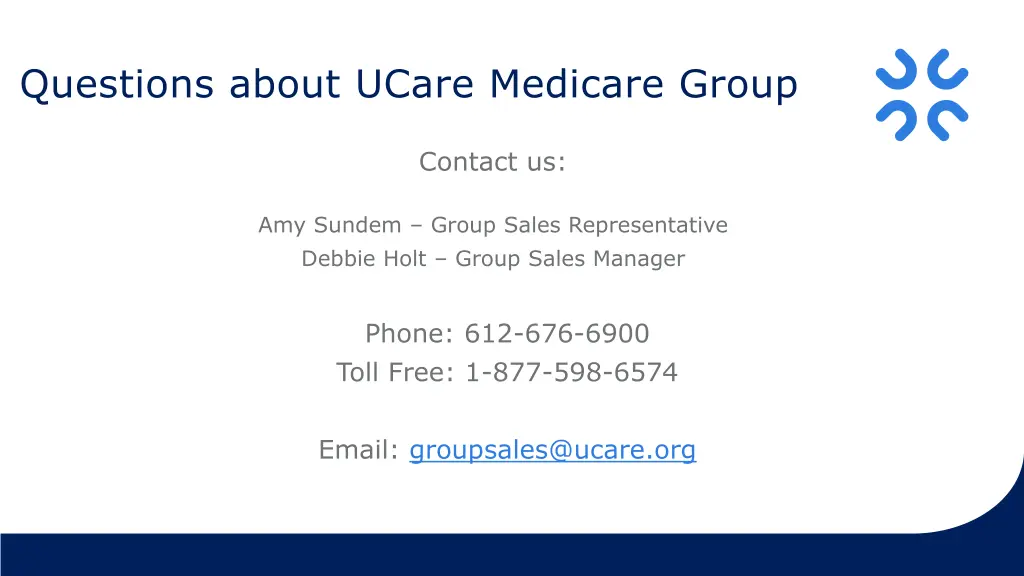 questions about ucare medicare group