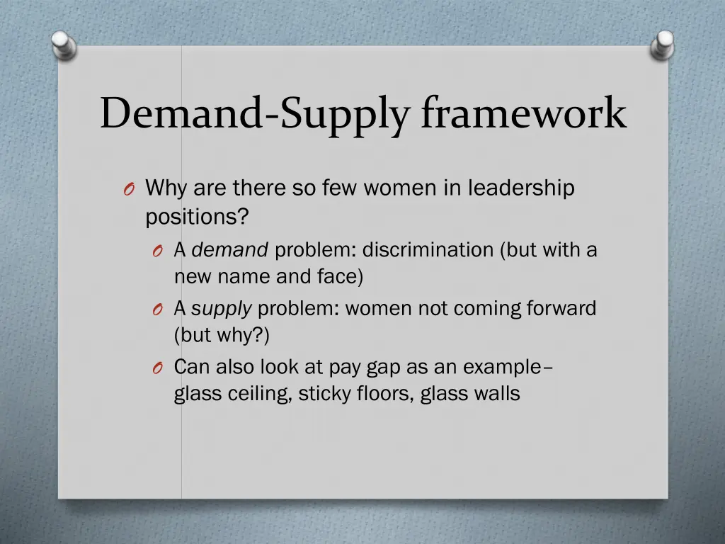 demand supply framework