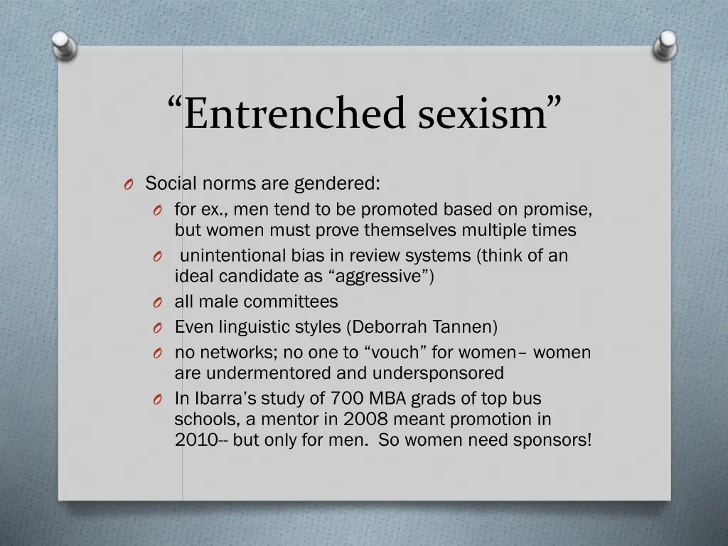 entrenched sexism