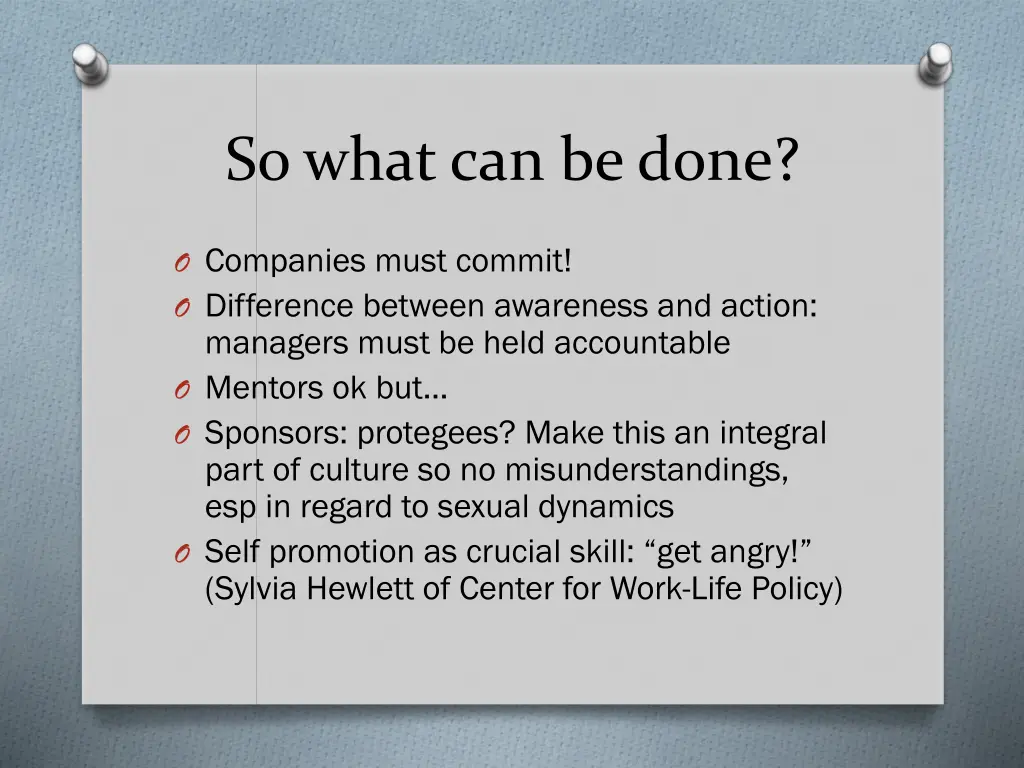 so what can be done