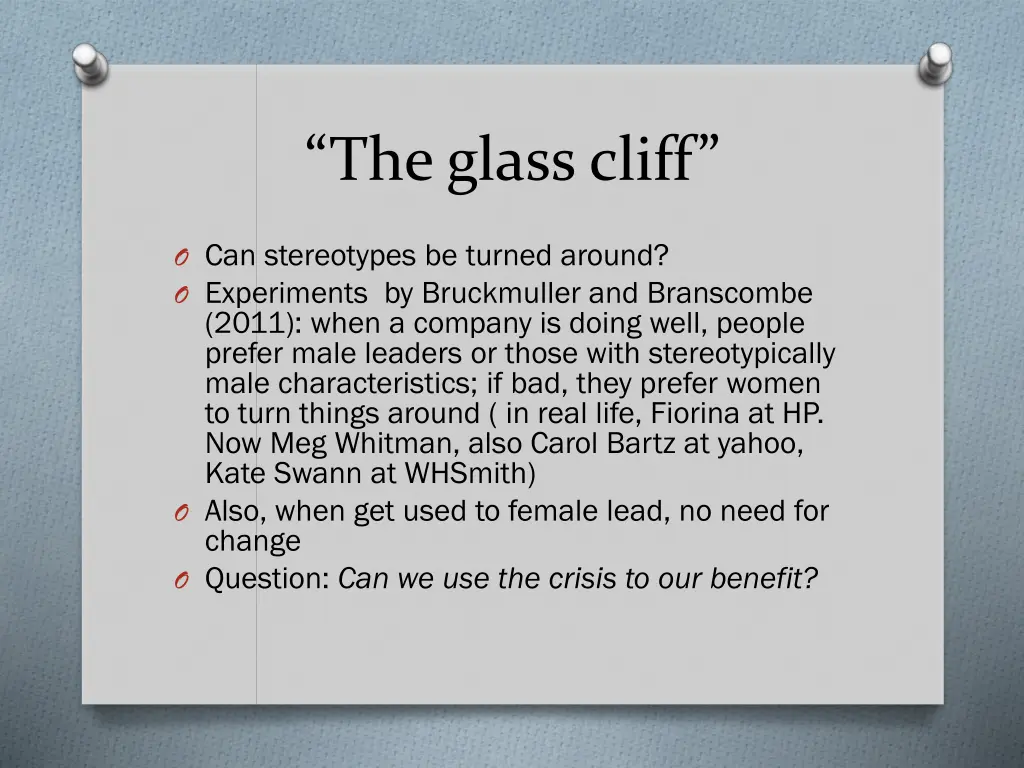 the glass cliff