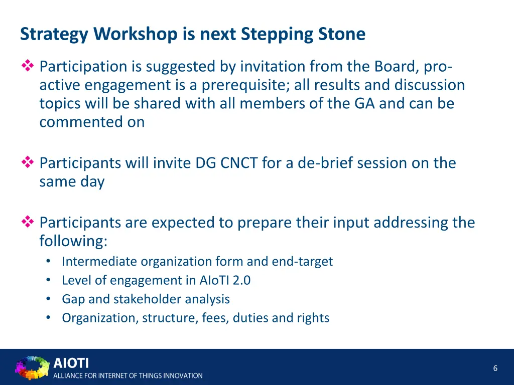 strategy workshop is next stepping stone