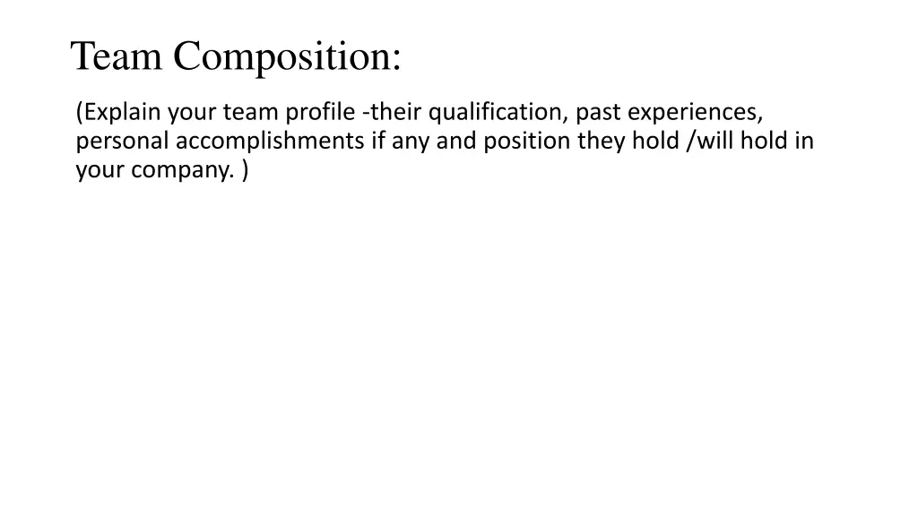 team composition