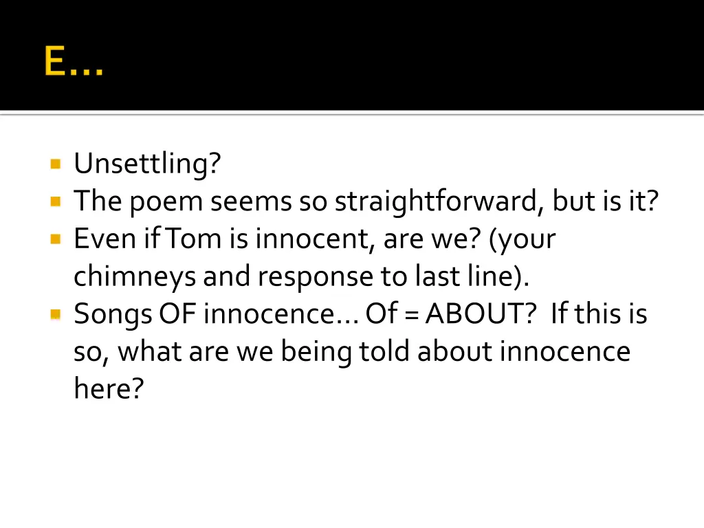 unsettling the poem seems so straightforward