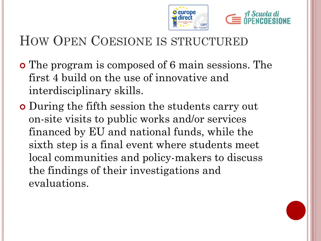 h ow o pen c oesione is structured