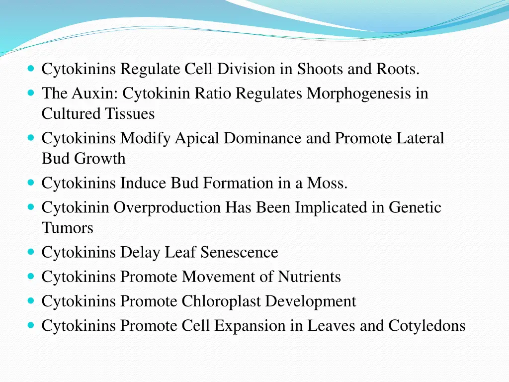 cytokinins regulate cell division in shoots