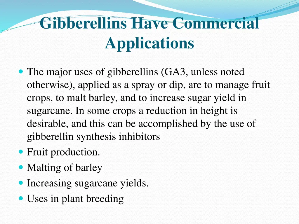 gibberellins have commercial applications