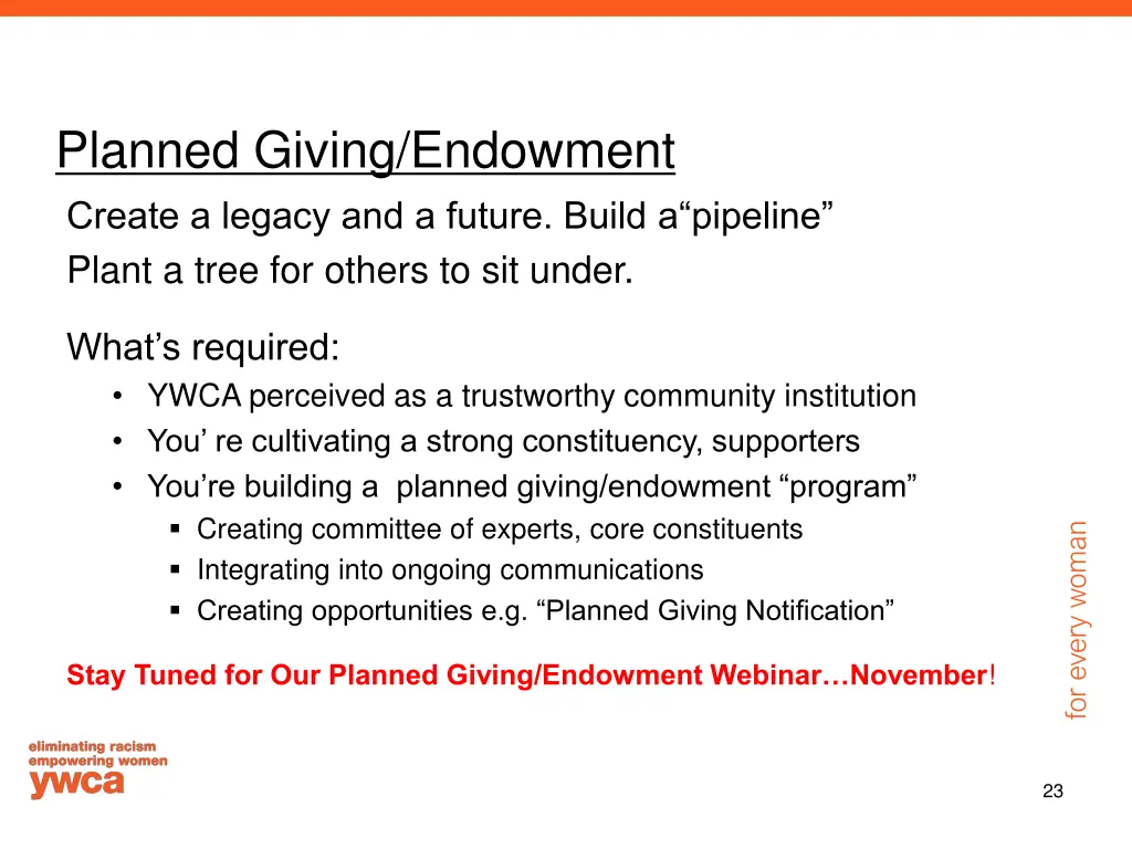 planned giving endowment create a legacy