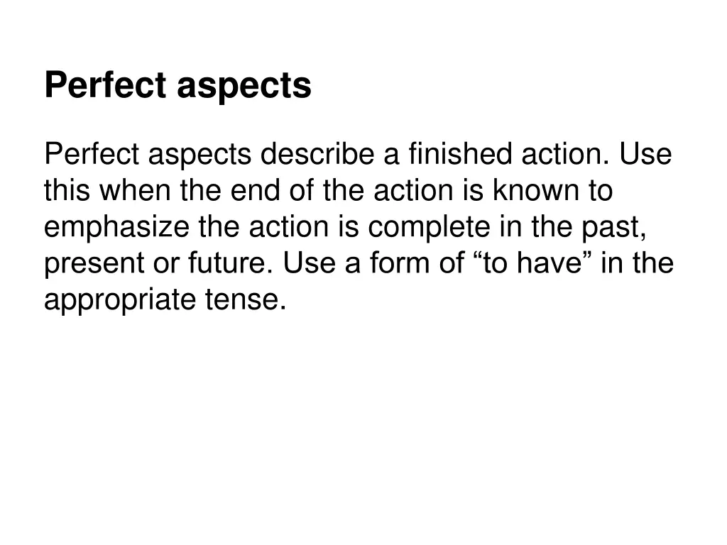 perfect aspects